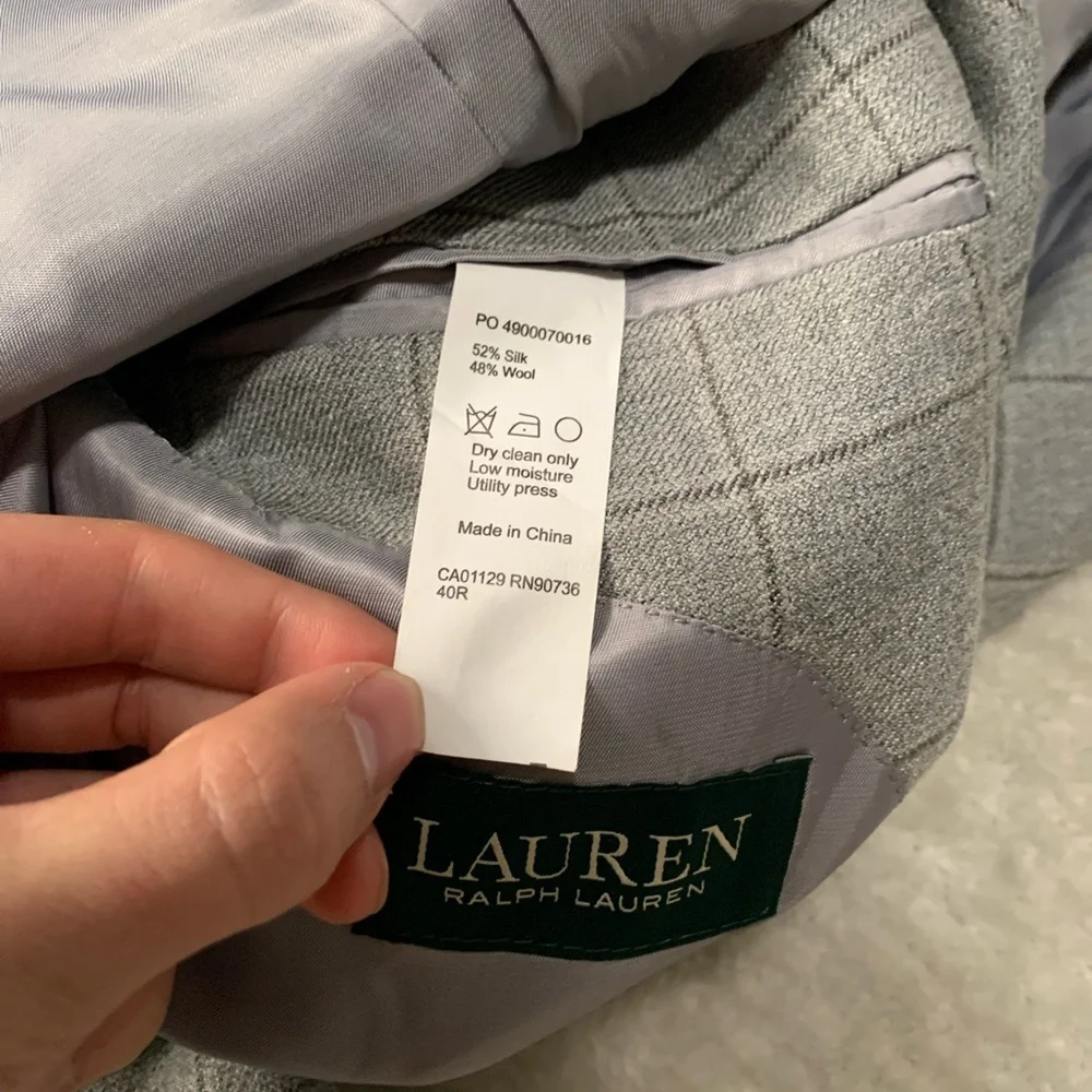 Lauren Ralph Lauren Men's Sport Coat Blazer‎ Two Button Silk Wool 40R